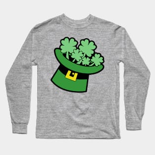 Shamrock Leprechaun Top Hat St. Patrick's Day Long Sleeve T-Shirt